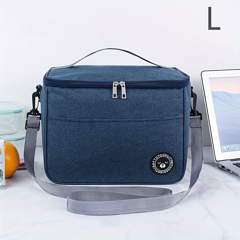 Large Capacity Portable Lunch Bag Cationic Oxford Cloth Thermal Bento for School and Kitchen
