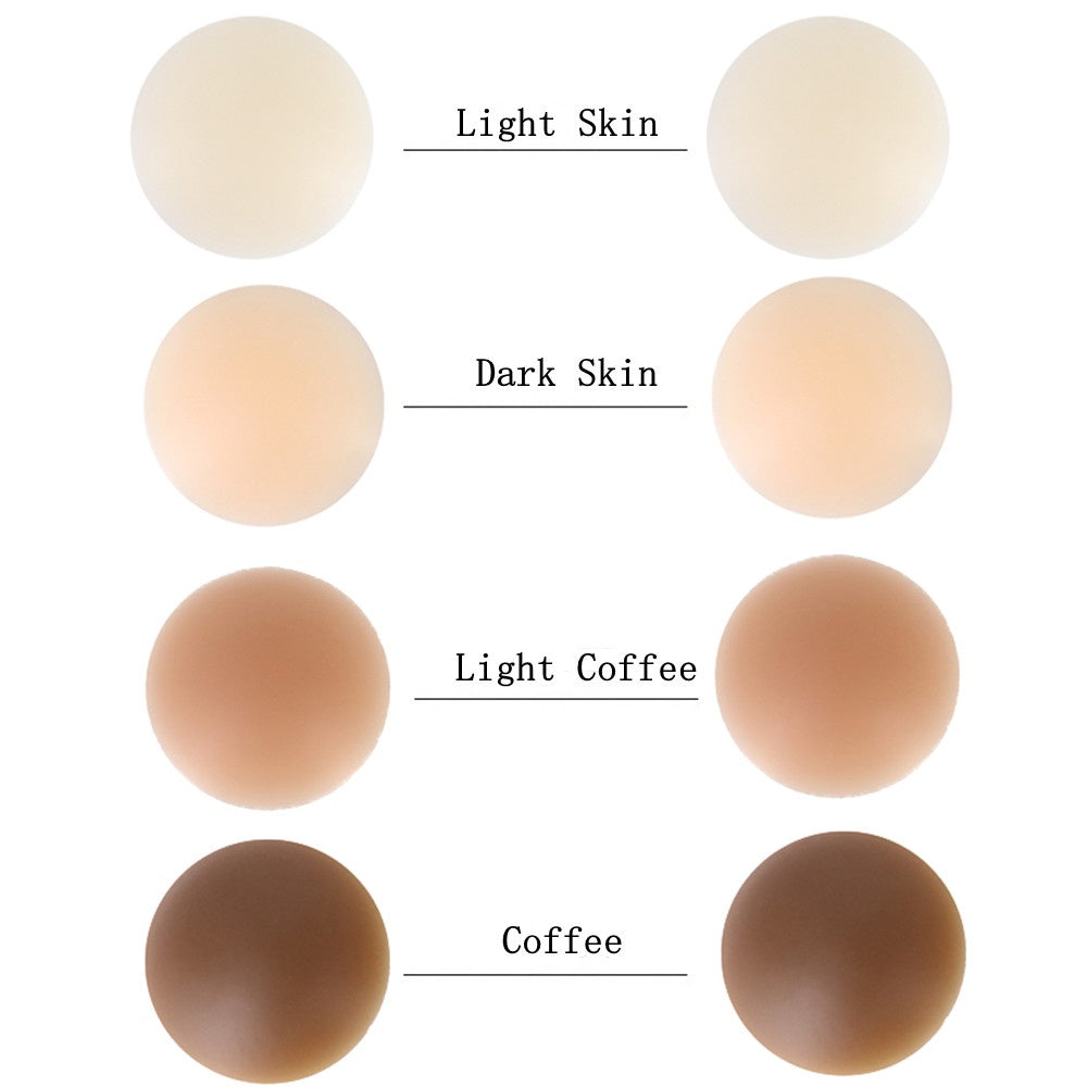 Breathable Reusable Silicone Nipple Covers Seamless Adhesive Beige for Women