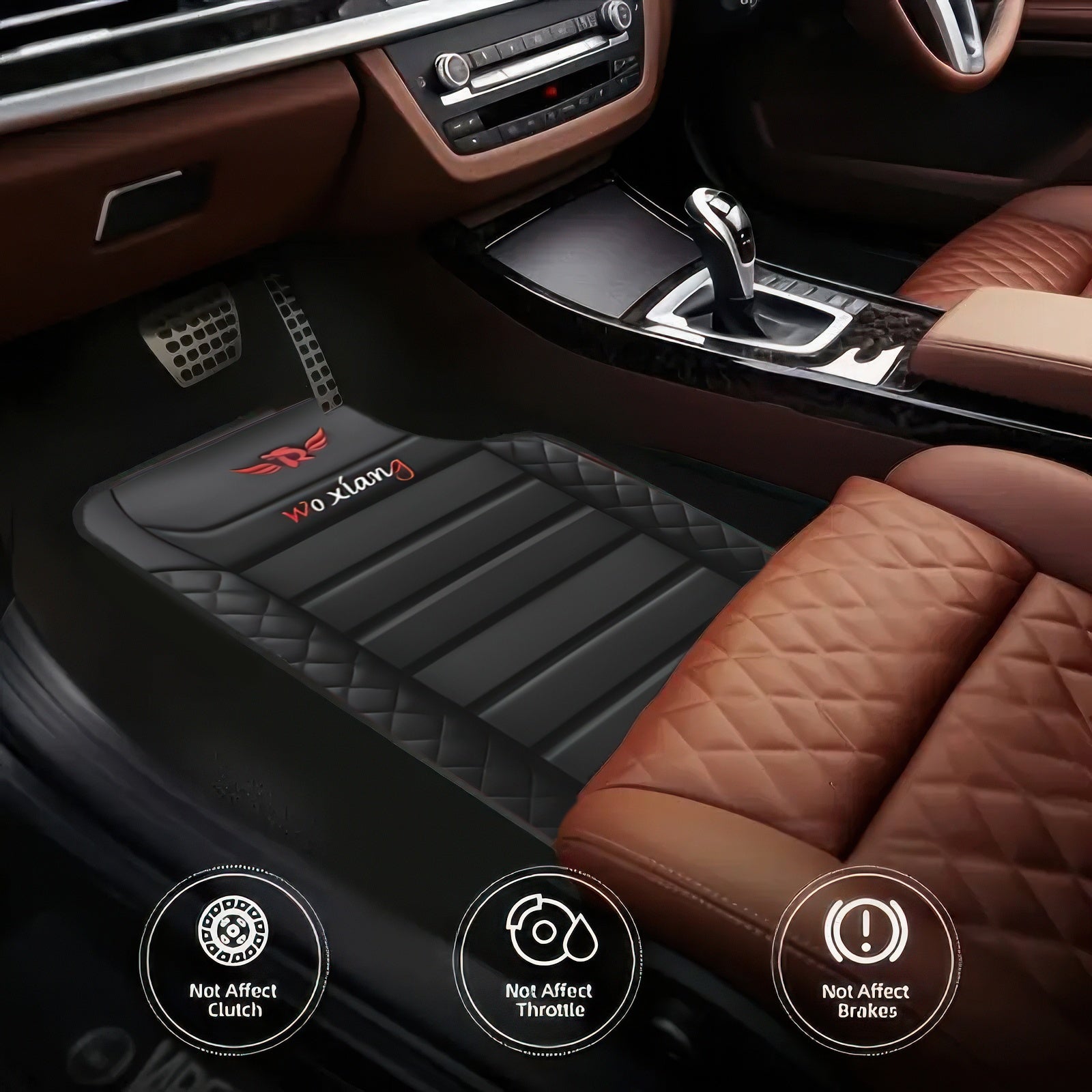 Universal Car Floor Mats 5pcs Polyester Stylish Protective Auto Liners