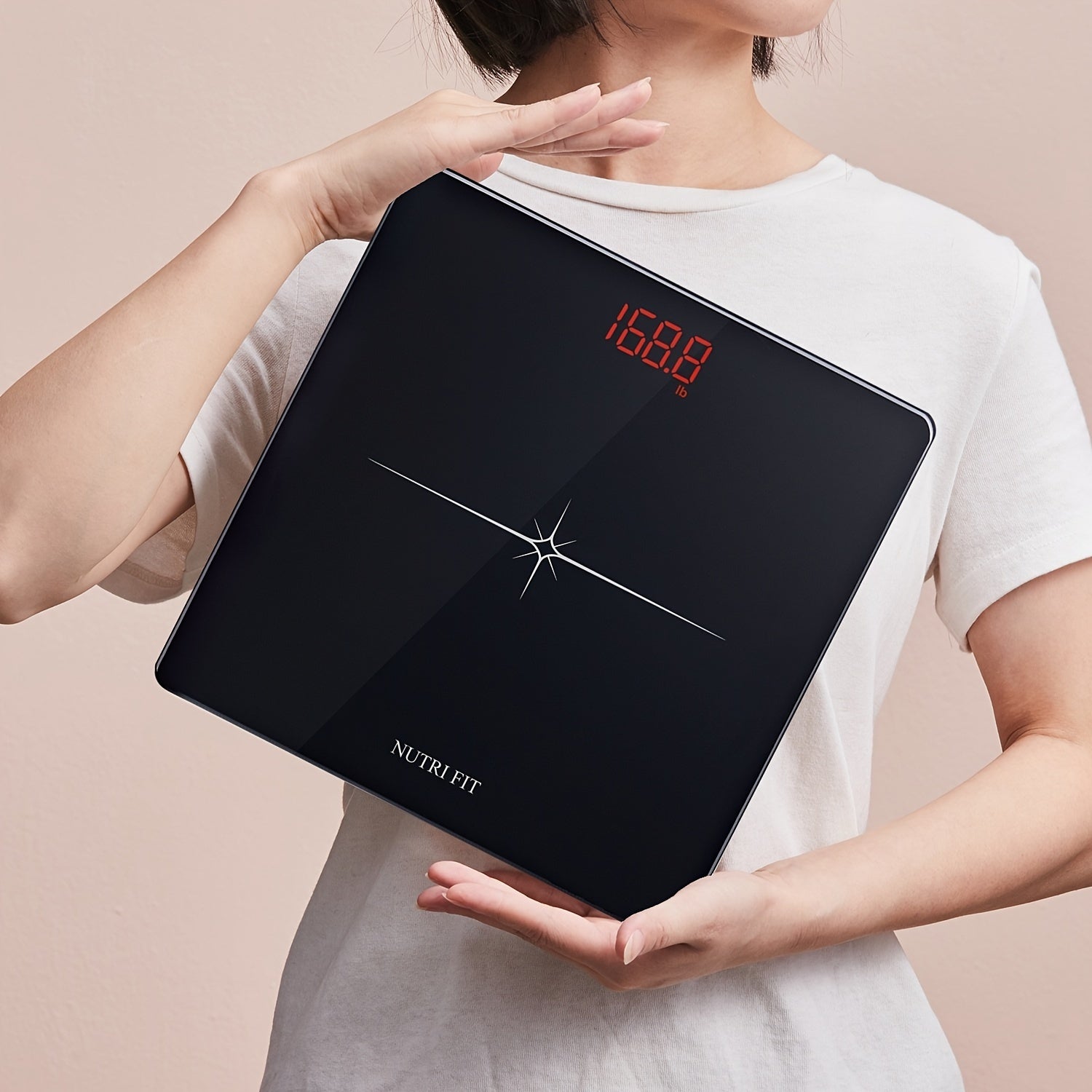 Цифровые весы для измерения веса тела с высокой нагрузкой, светодиодный дисплей, технология ступеньки, черный