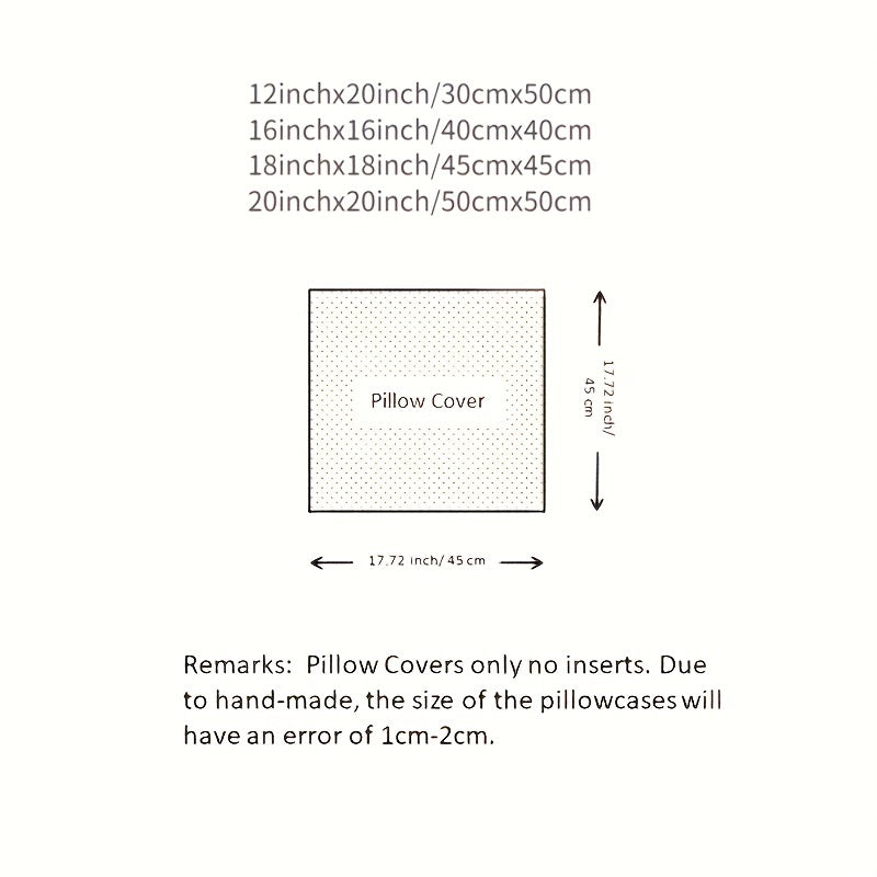 1 шт. Чехол для подушки в стиле фермерского дома с кисточками, из хлопкового мешковины, нейтральный декор для дивана или софы, гостиной или патио. Натуральный бежевый цвет с одним полосатым дизайном, подушка не включена.