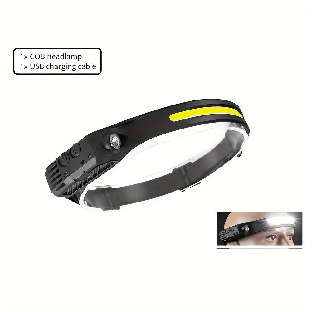 Rechargeable Motion Sensor LED Headlamp for Camping Running Fishing Hiking