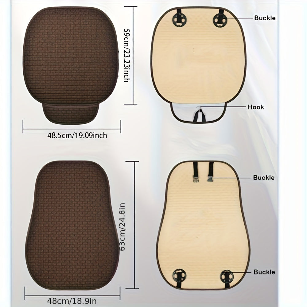 Luxury Linen Car Seat Covers Set of 2 Waterproof Non-Slip Stain-Resistant