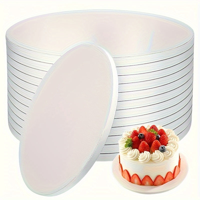 Round White Cake Boards Pack of 2 Sturdy Food-Grade Cardboard Bases for Cakes