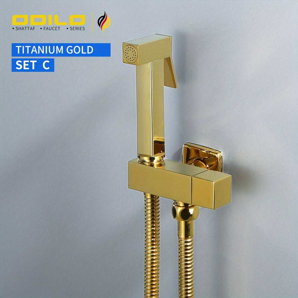 1-частный медный туалетный распылитель с интегрированной женской насадкой для смыва, в цвете розового золота.