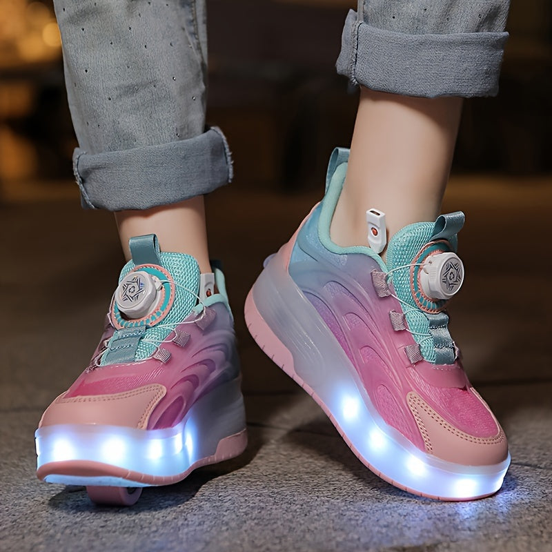LED Roller Skates for Teens and Adults with TPR Sole EVA Insole Rotary Buckle Indoor Outdoor Sports