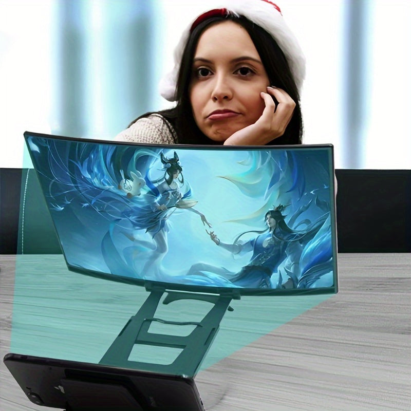 Curved Phone Screen Amplifier with High-Definition Large Screen and Anti-Blue Light Technology
