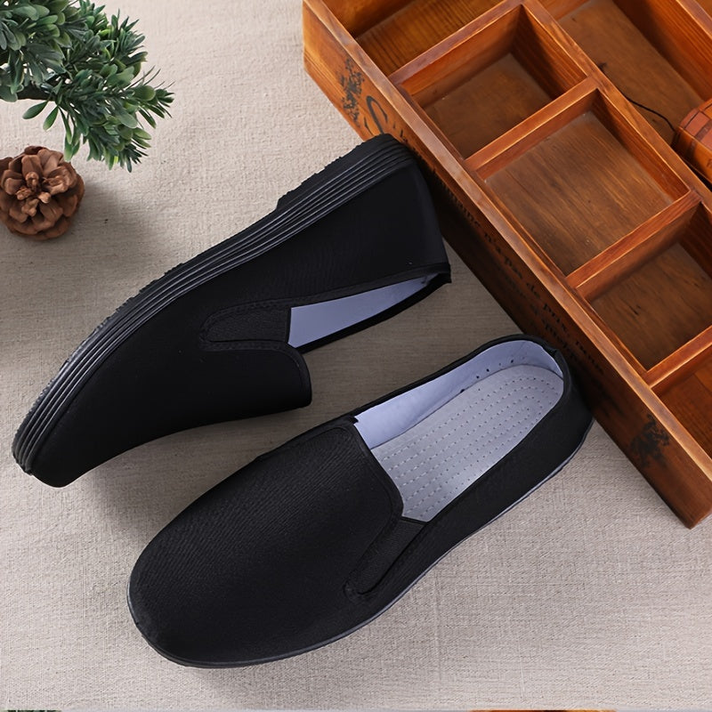 Women's Slip-On Flat Shoes Canvas Comfortable Casual All-Season Black