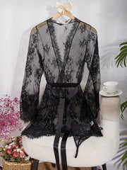 Women’s Mesh Lace Lingerie and Nightgown Set Soft Sleepwear 2024