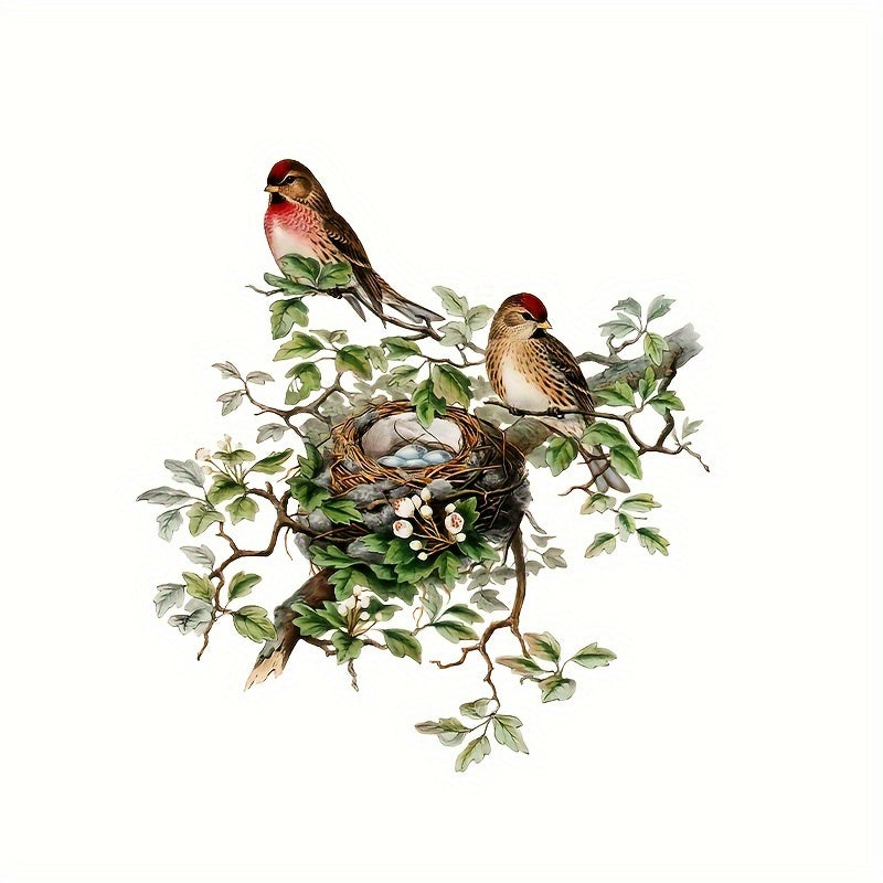 Bird's Nest and Branch Wall Sticker Self-Adhesive PVC Home Decor for Living Room Bedroom Entryway