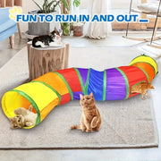 Foldable Fabric Cat Maze Tunnel for Indoor Play Exercise Hideaway