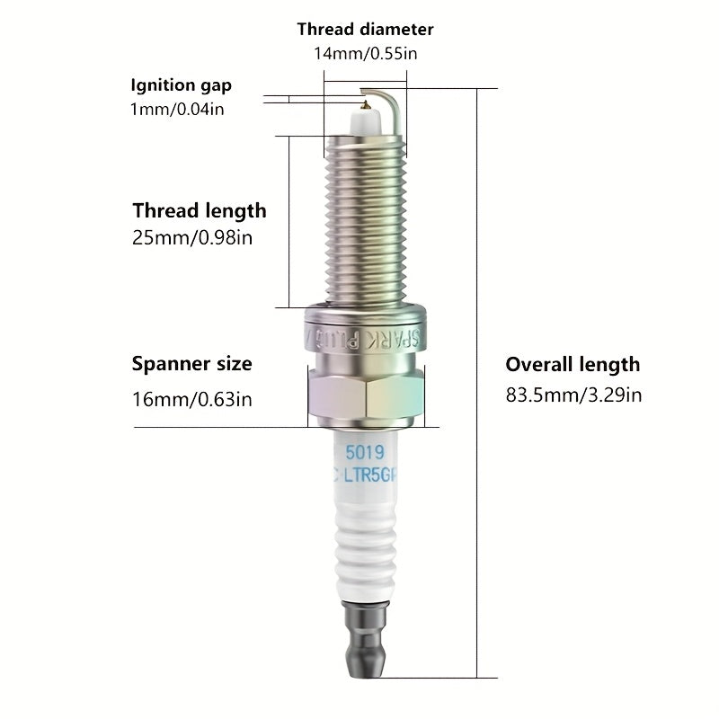 4 Pcs Iridium Spark Plugs Compatible with Multiple Vehicles