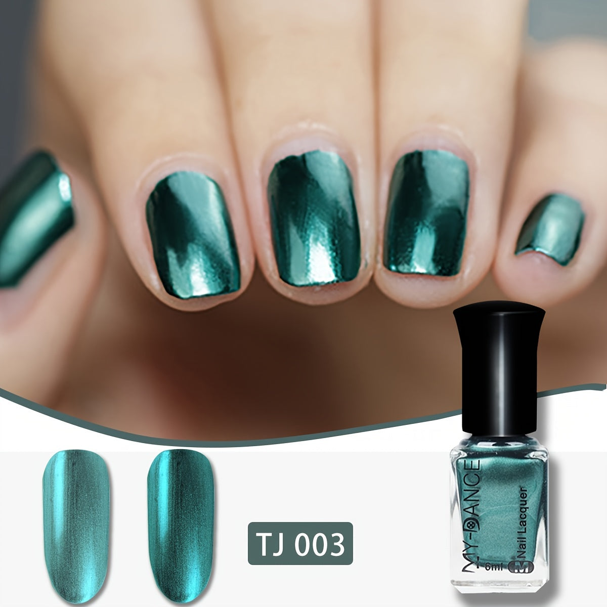 Women Metallic Nail Polish Bottle Quick-Dry Durable Whitening