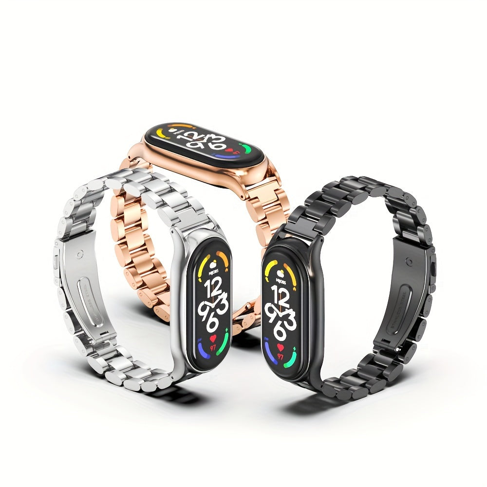 Stainless Steel Replacement Band for Mi Band 3-9 Dual-Tone Adjustable Fit