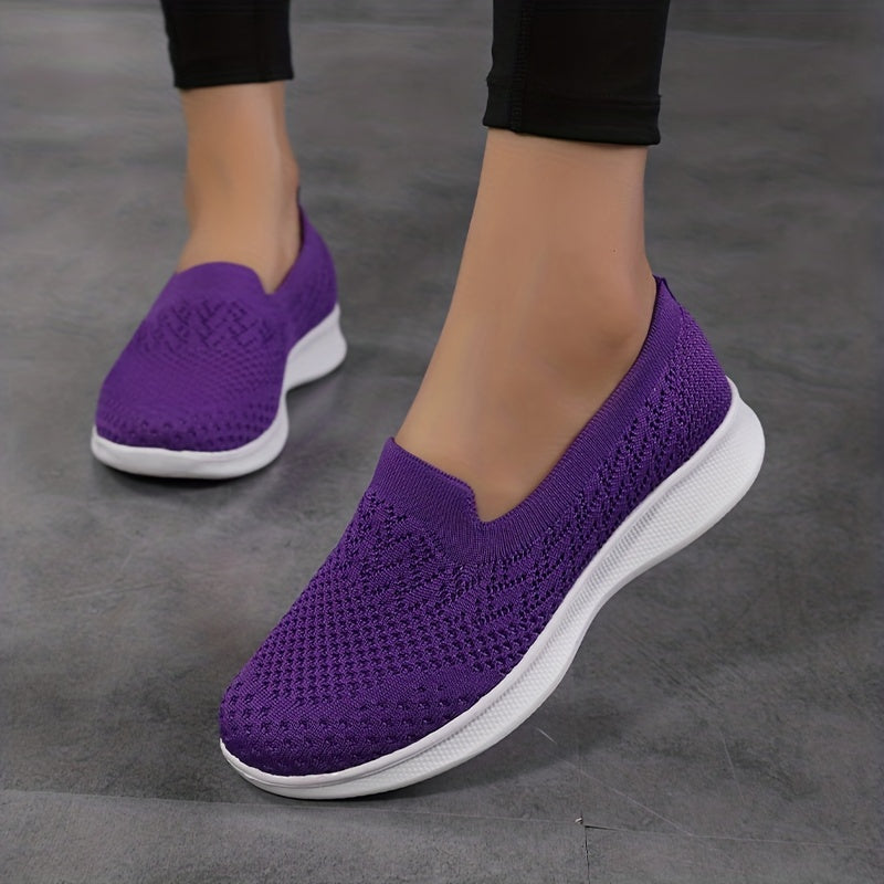 Women's Mesh Slip-On Sneakers Breathable Casual Low-Top Shoes