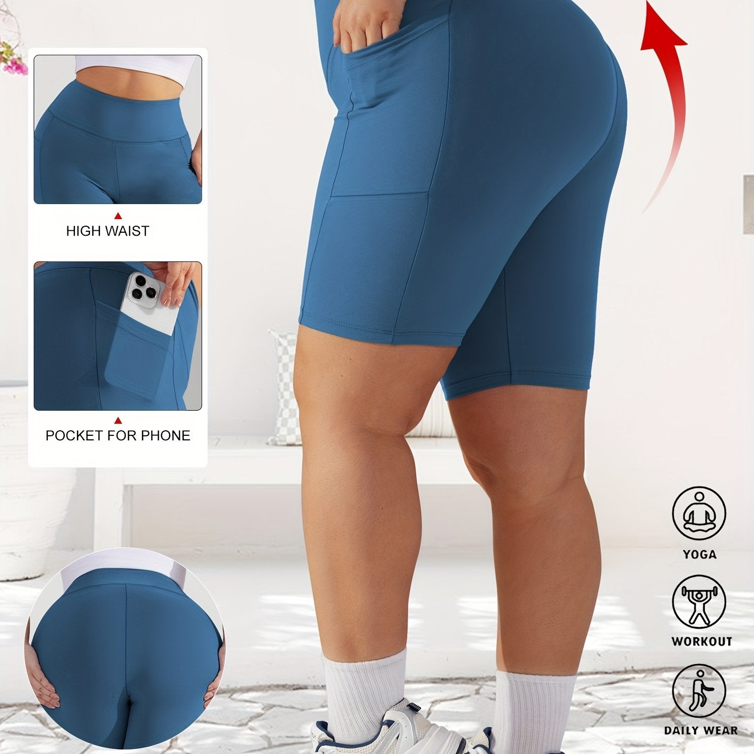 Shorts de mujer de talla grande con cintura alta y estampado de leopardo, elásticos y no transparentes