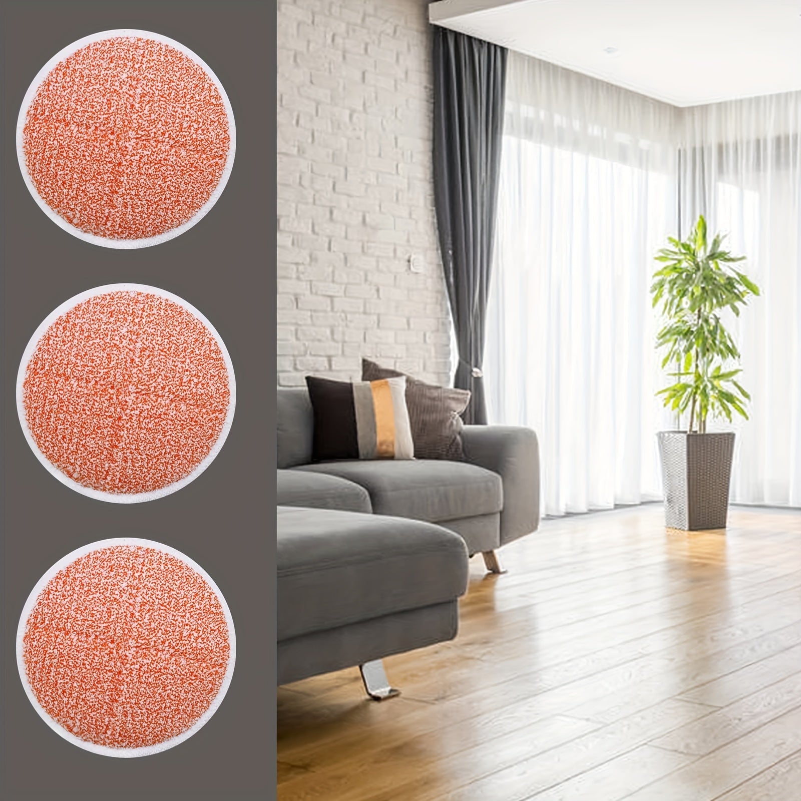 3-Piece Mop Cloth Replacement Set for Spinwave Models, Heavy Matte and Soft Pads