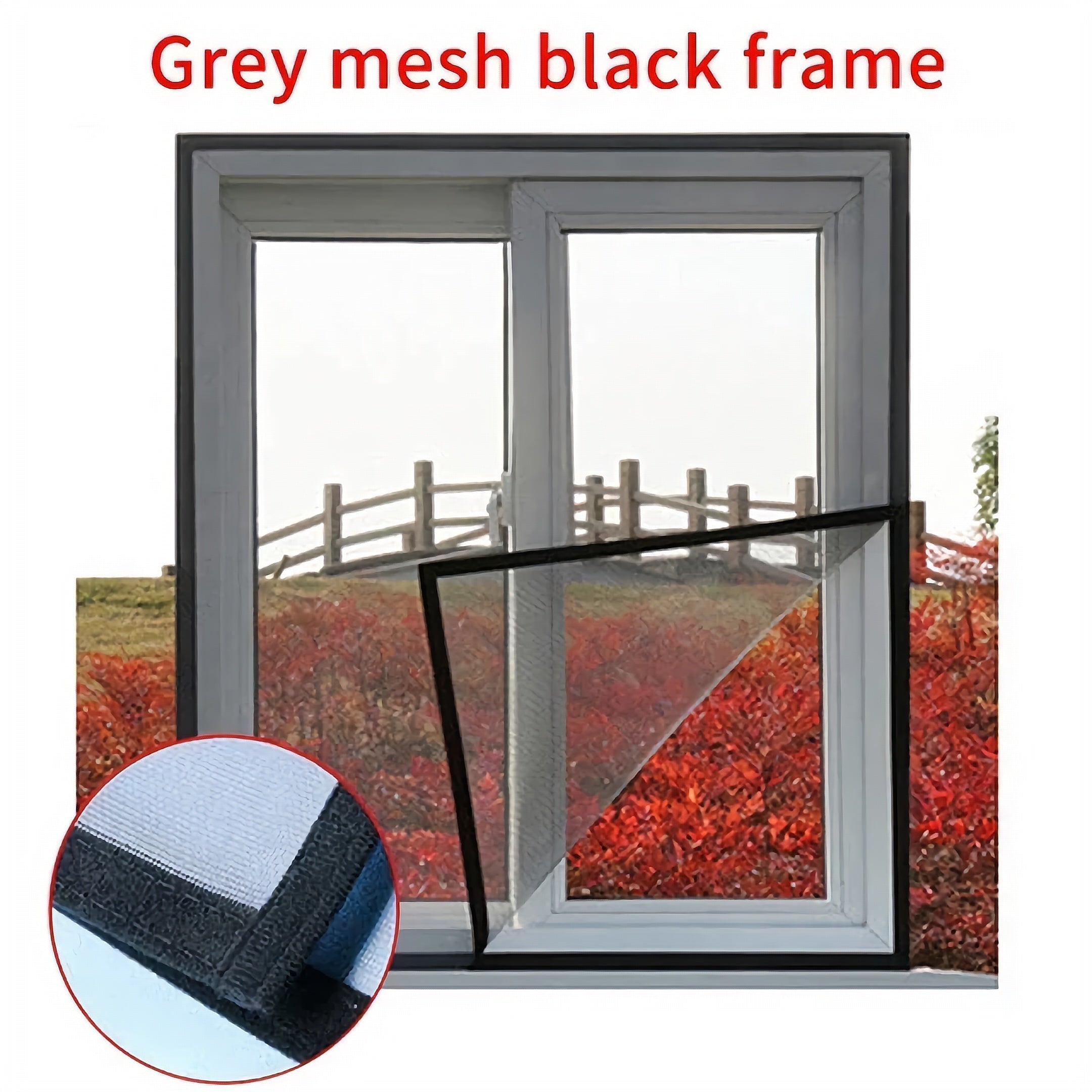 Gray Fiberglass Window Screen Waterproof Light-Filtering Mesh for All Seasons