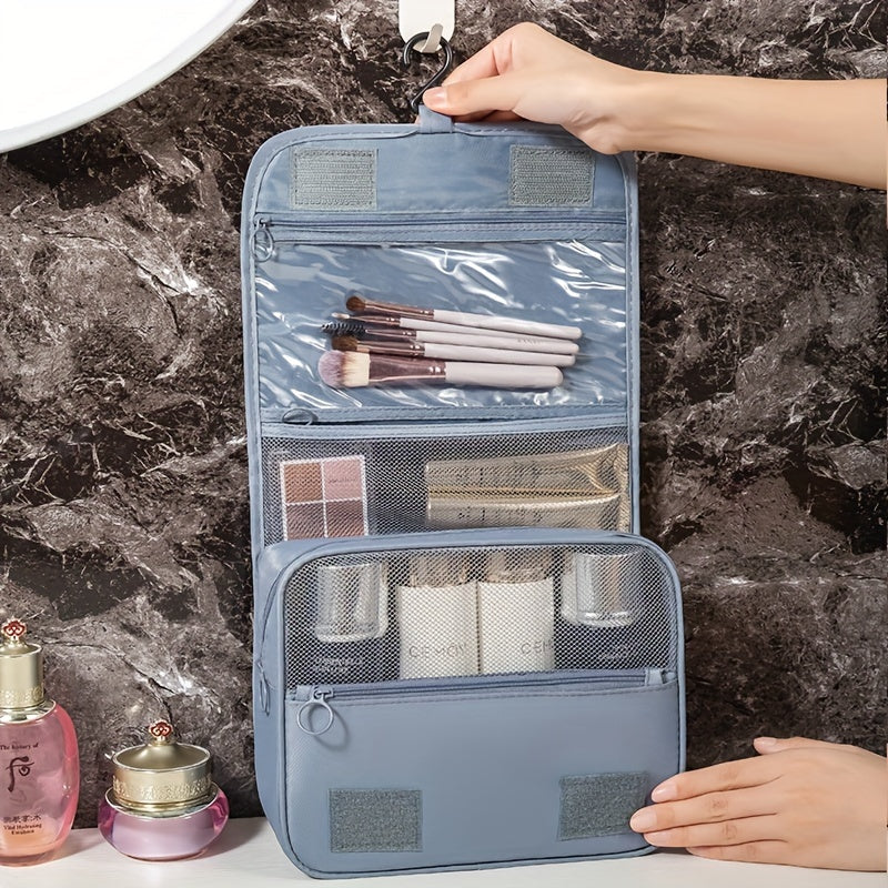 Travel Organizer Bag with Multiple Layers for Dry Wet Separation Green Blue Polyester