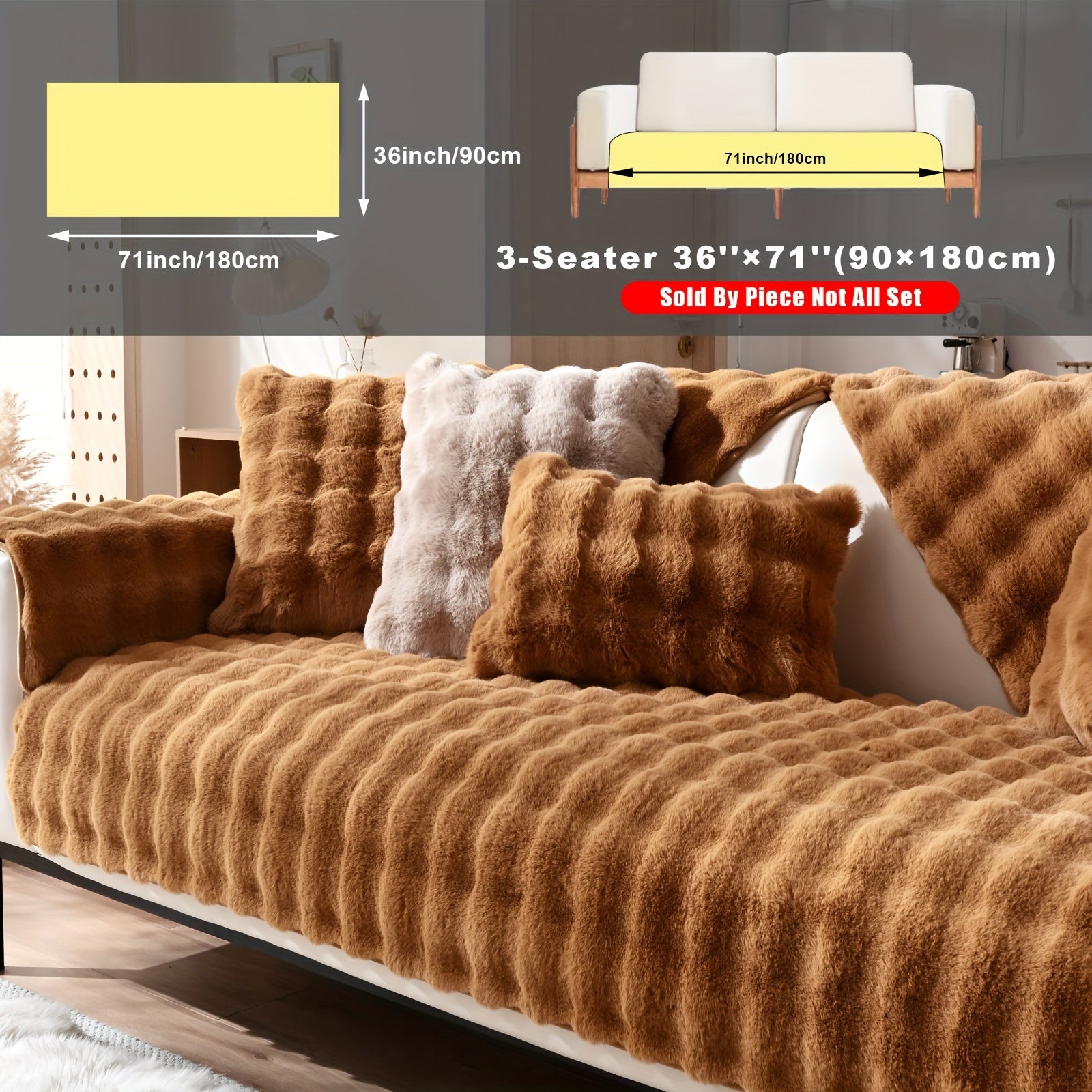 Накидка на диван из флиса для 2-4 местных диванов в 8 цветах, моющаяся в машине, дружелюбная к питомцам, современный дизайн