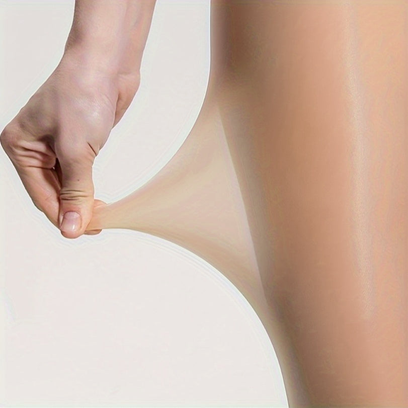 Plus-Size Glossy Coffee Color Mesh Pantyhose for Women with High Elasticity and Skin-Friendly Fabric