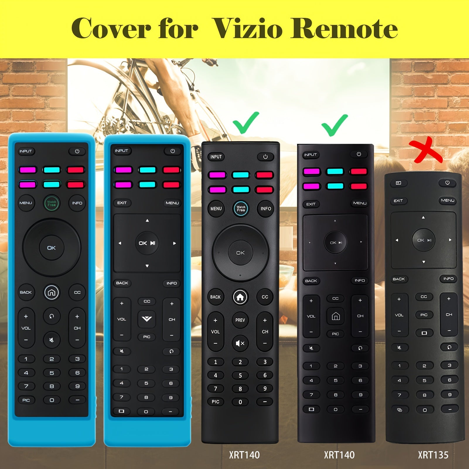 Glow-in-the-Dark Silicone Remote Cover for Vizio D Series TV Remote Control