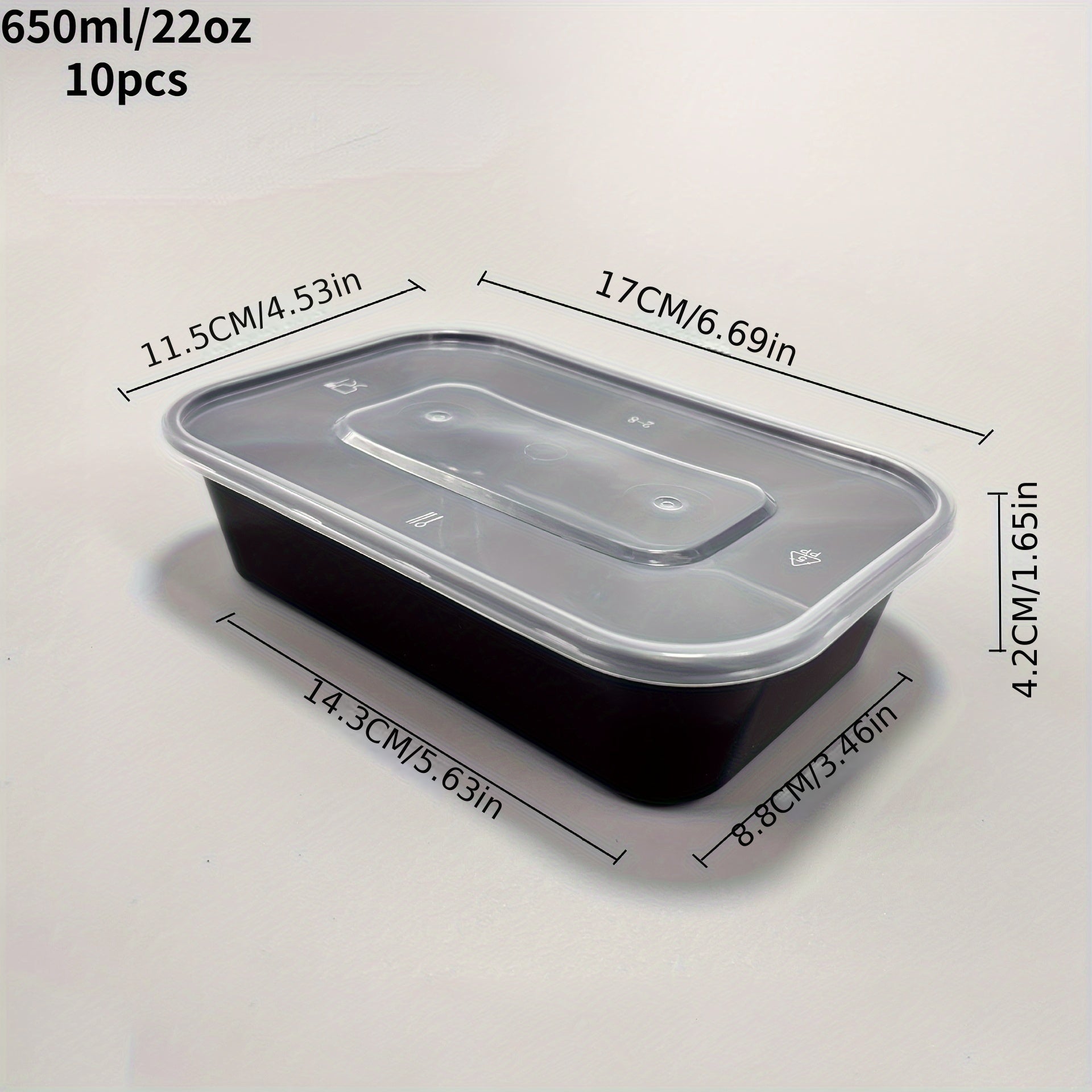 Set of 10 22oz BPA-Free Plastic Food Containers with Leak-Proof Lids