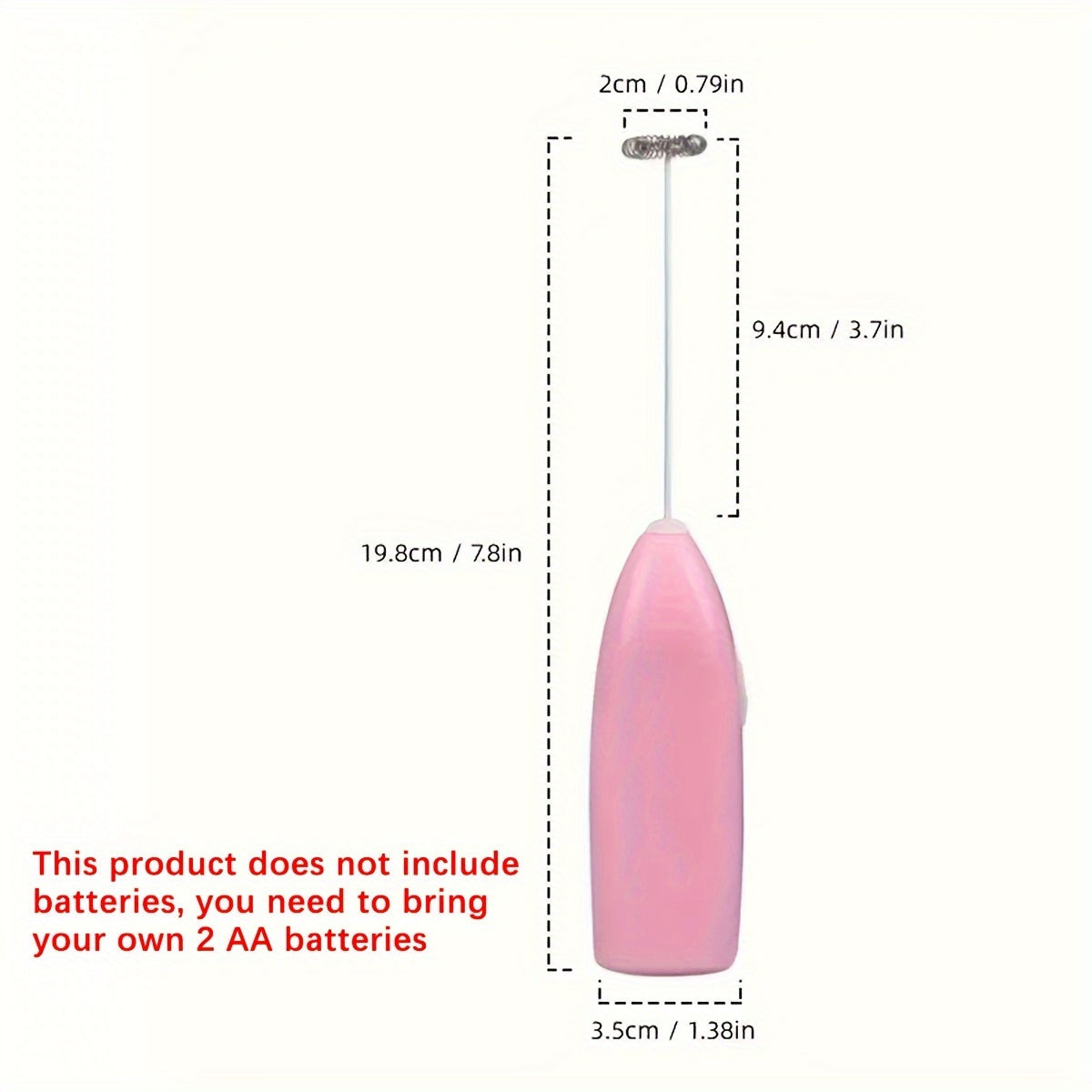 Batidor eléctrico de mano de acero inoxidable, batidora portátil multifunción para café