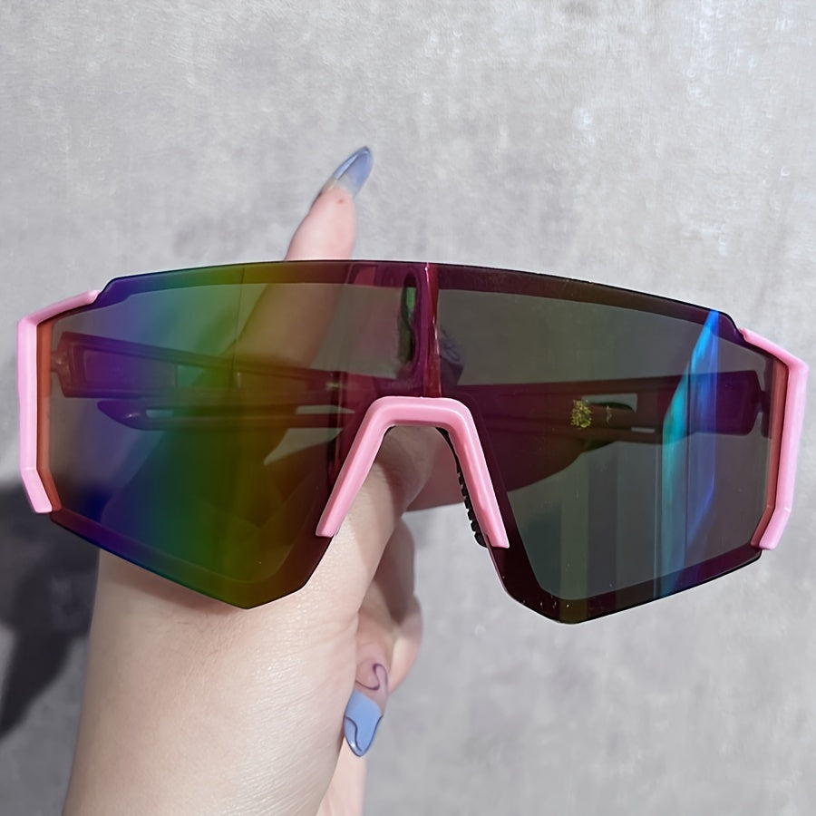 Women's Sports Cycling Sunglasses Large Frame Ink Coating Metal Hinge