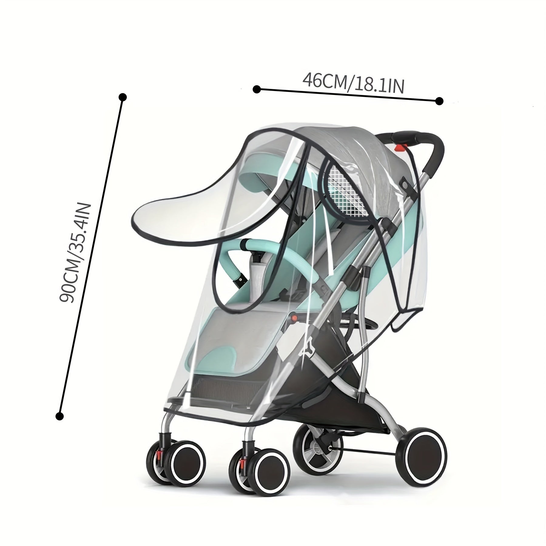 Baby Stroller Cover Waterproof Breathable Rain Wind Dust Insect Shield for All-Weather Use