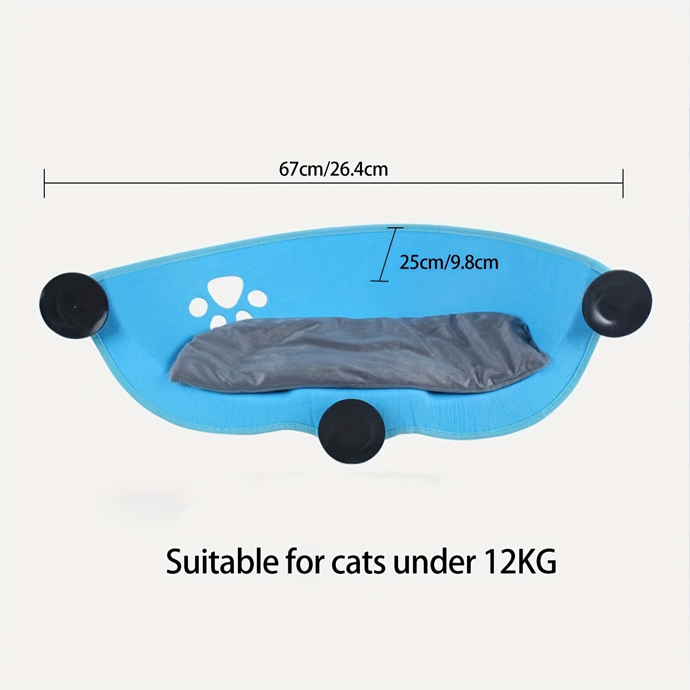 Hamaca para gatos en forma de media luna con ventosa para gatos pequeños y medianos Sunlight Lounge