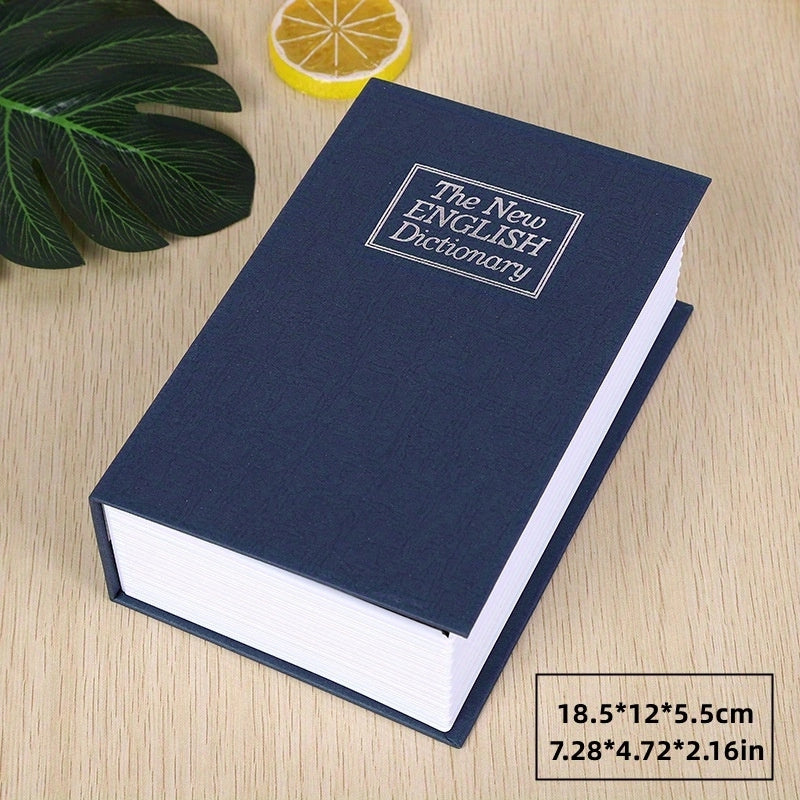 Book Style Safe Box with Keys for Cash Jewelry and Valuables Black and White 18.49x11.99x5.49cm Durable Iron Storage Container