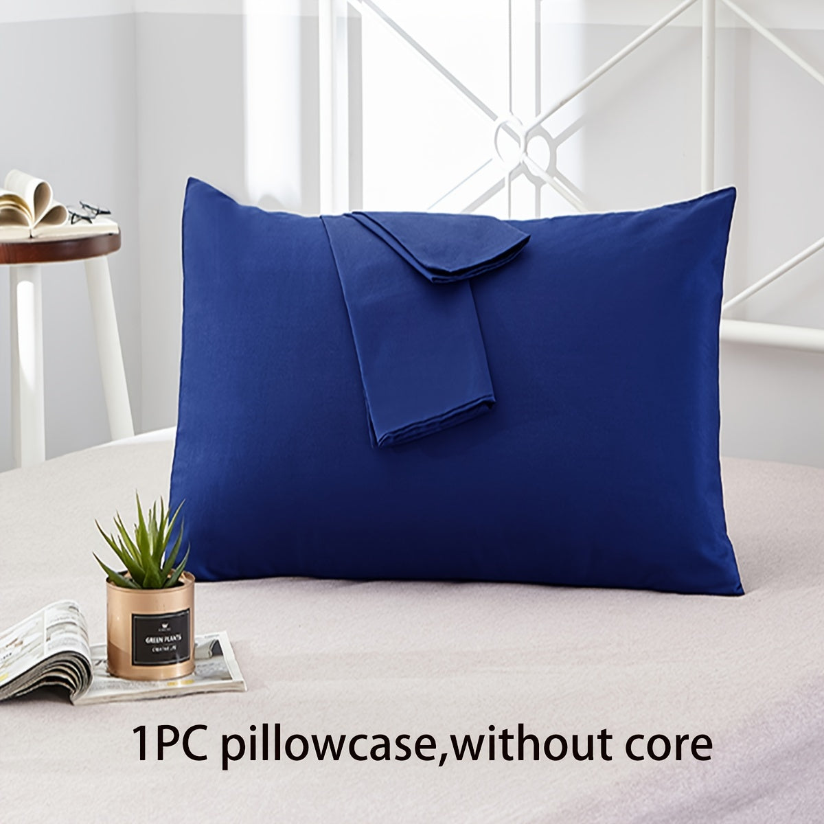 Solid Color Egyptian Cotton Pillow Cover Lightweight Breathable Decor 18x18