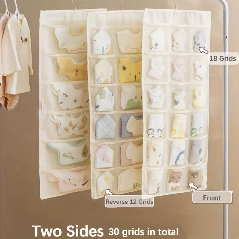 Легко организуйте носки и слюнявчики вашего ребенка с помощью 1-шт. вешаемой сумки для хранения из нетканого материала Youngsters, которая имеет 30 отсеков.