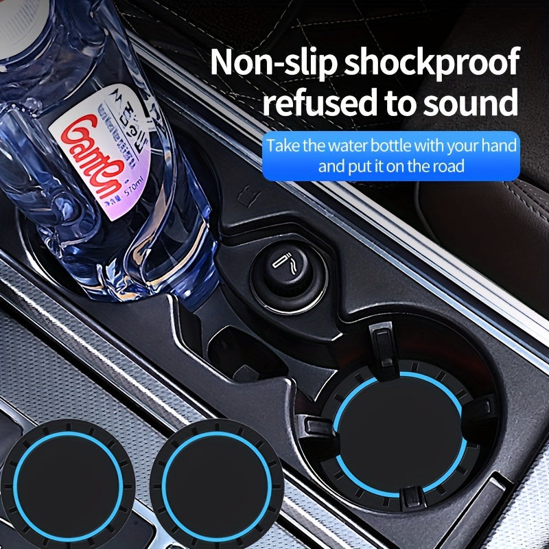 2 Pack Silicone Car Cup Holder Coasters Non-Slip Water Absorbent Wear-Resistant