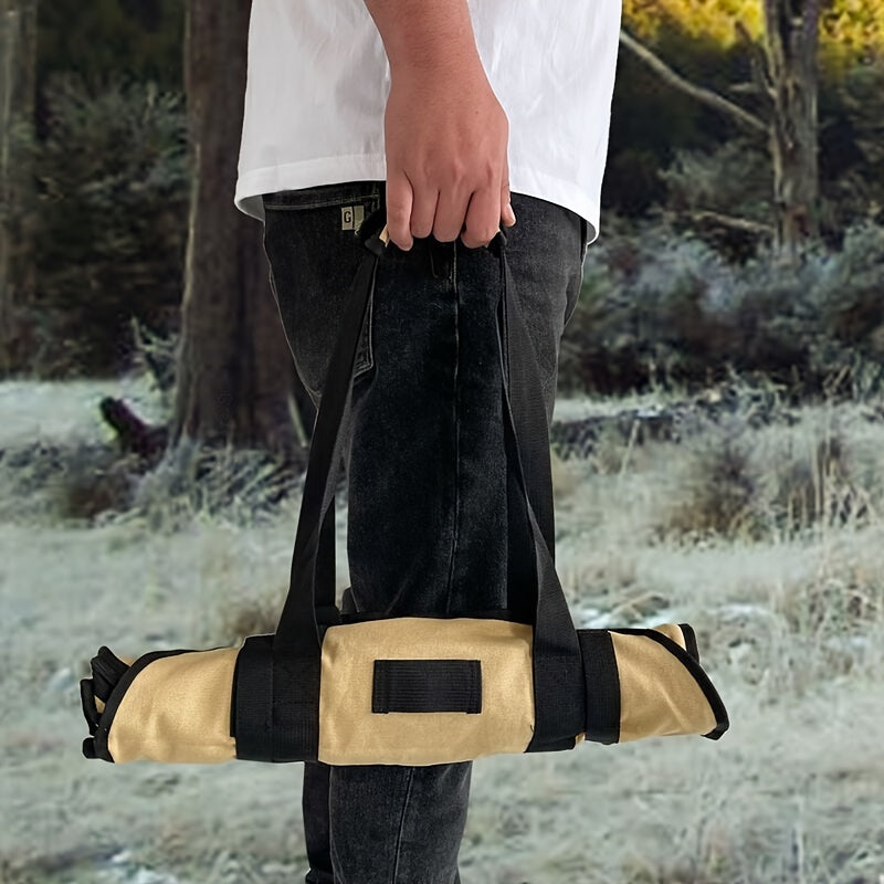 Durable Canvas Firewood Tote Outdoor Wood Storage Carrier for Camping and Holidays