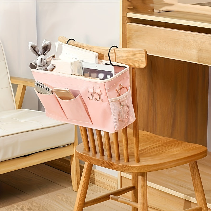 Bedside Storage Organizer for Hospital Dormitory Bedside Table with Hanging Pockets and Racks