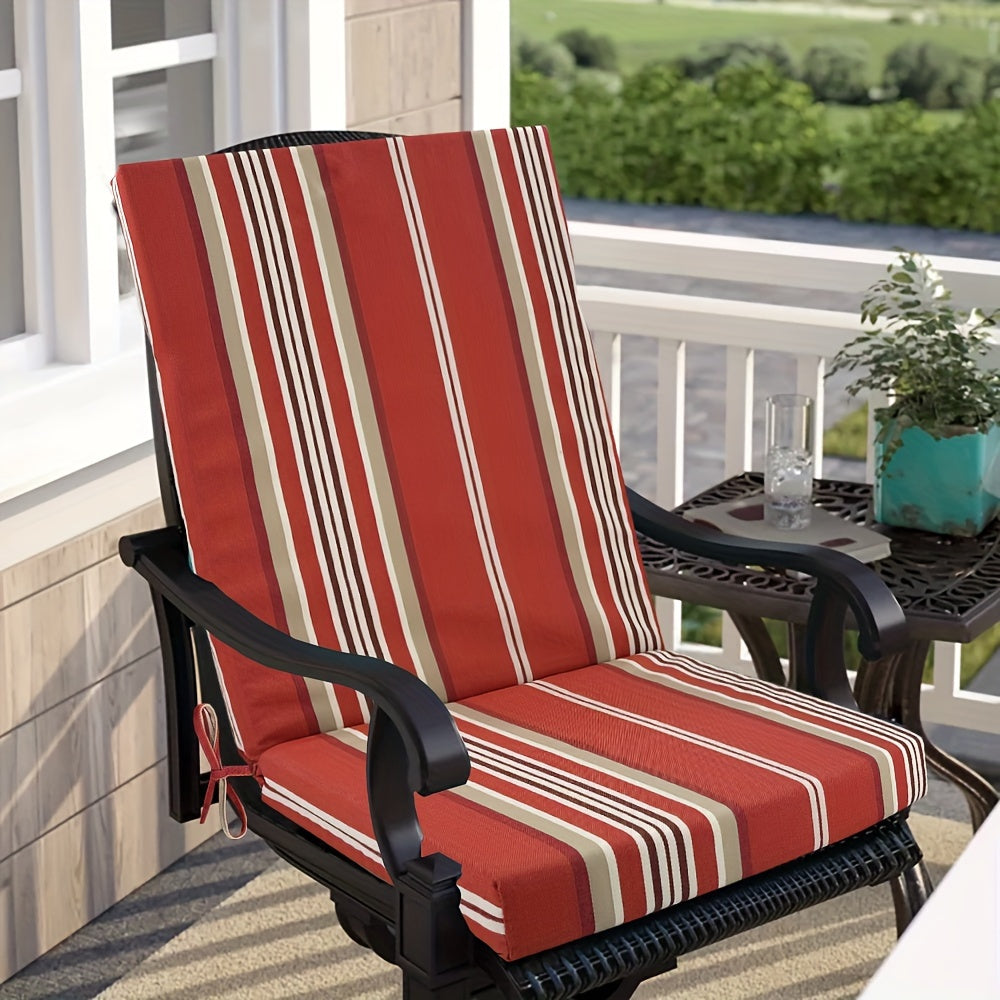 Boho Outdoor High Back Chair Cushion UV-Resistant Polyester Machine Washable