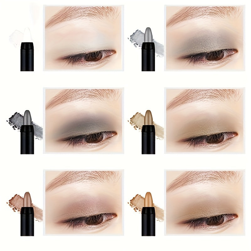 Waterproof Eyeshadow Pencil 16 Colors Matte and Shimmer Long-Lasting Rotatable