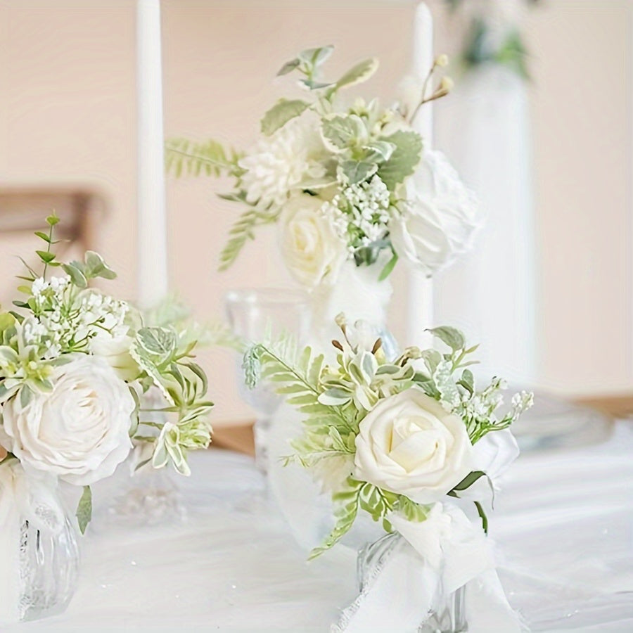 Artificial Roses with Stems 25 Pack for Wedding Bouquets and Home Decor