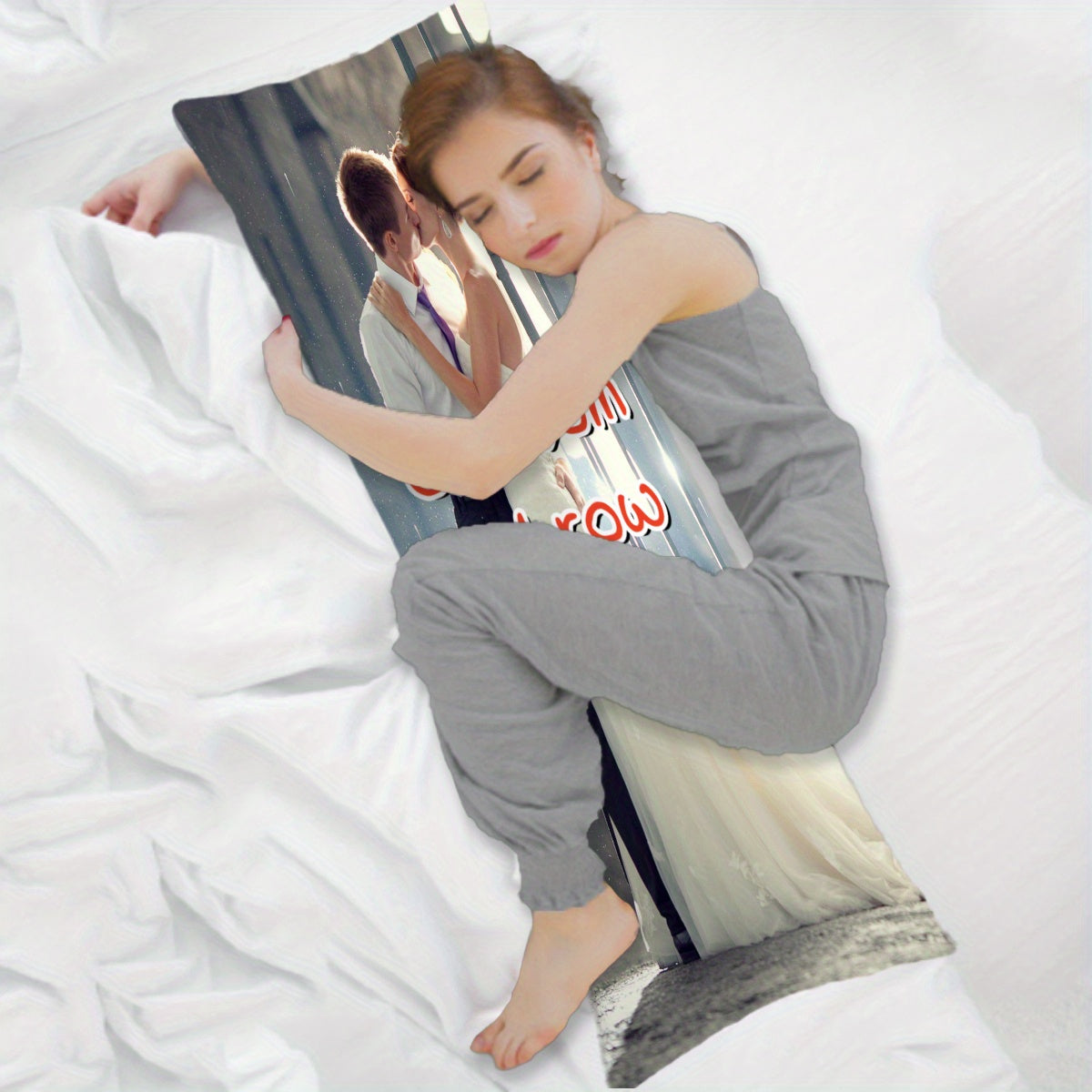 Maxsus suratli tanasi uchun yostiq qopqog'i 50.8x137.16 sm Ikki tomonlama bosma yumshoq sovg'a