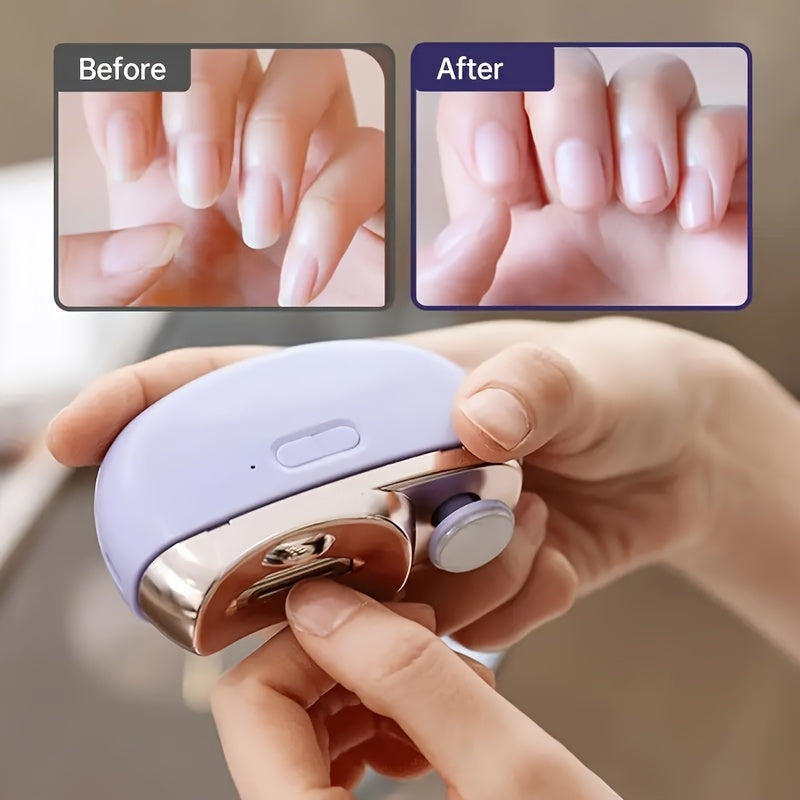 2-in-1 Electric Nail Clipper and Polisher USB Rechargeable Portable Nail Care Device