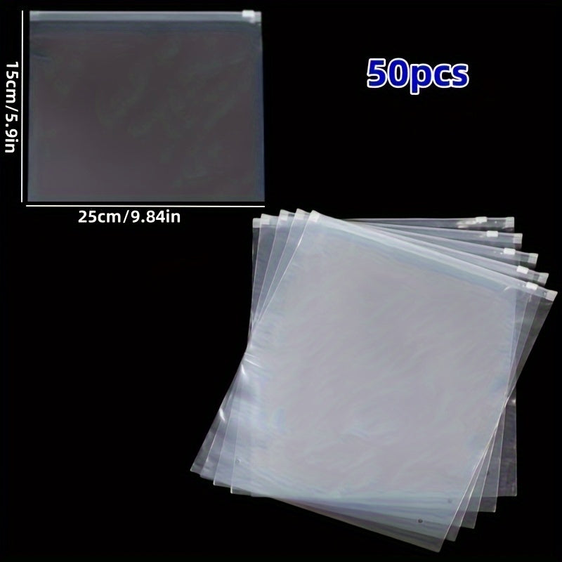 50 dona shaffof 14 Mil qayta ishlatiladigan Ziplock sumkalar, atıştırmalıklar, urug'lar, zargarlik buyumlari uchun paketlash