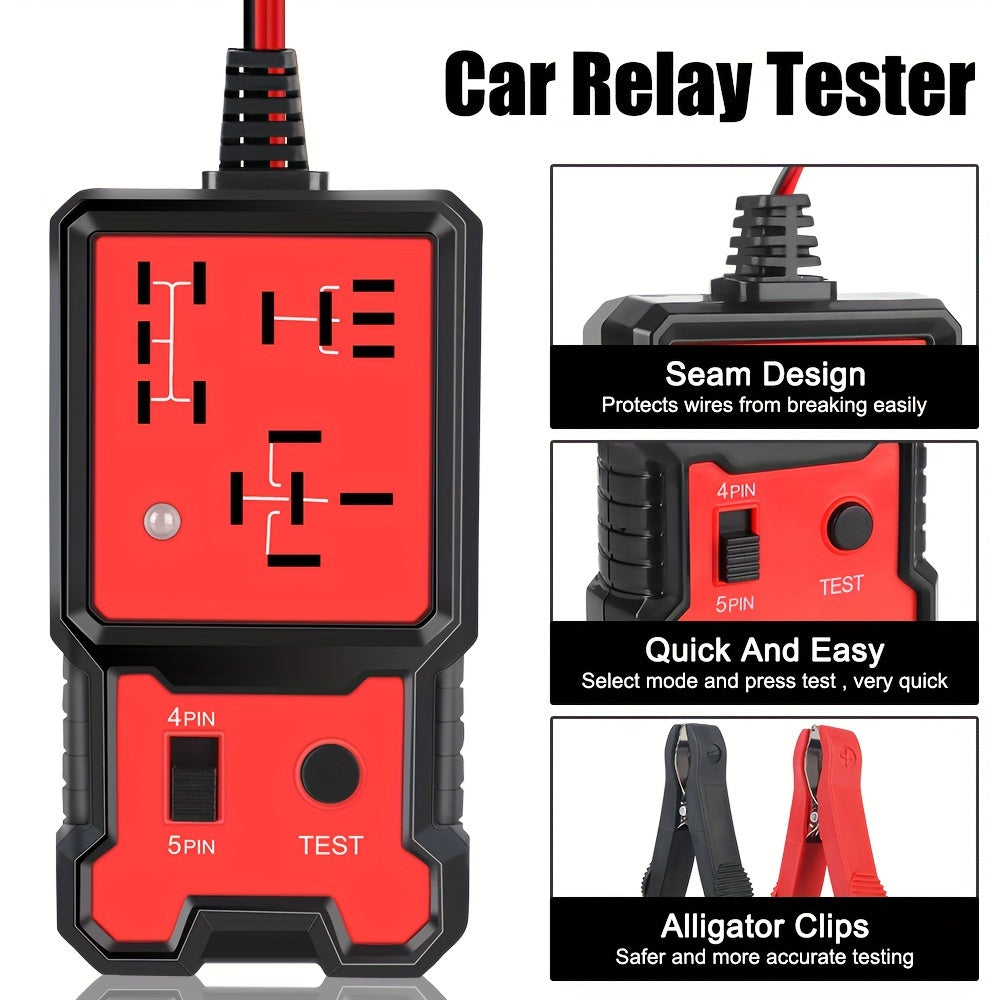 Universal 12V Automotive Relay Tester for Car Battery Check with LED