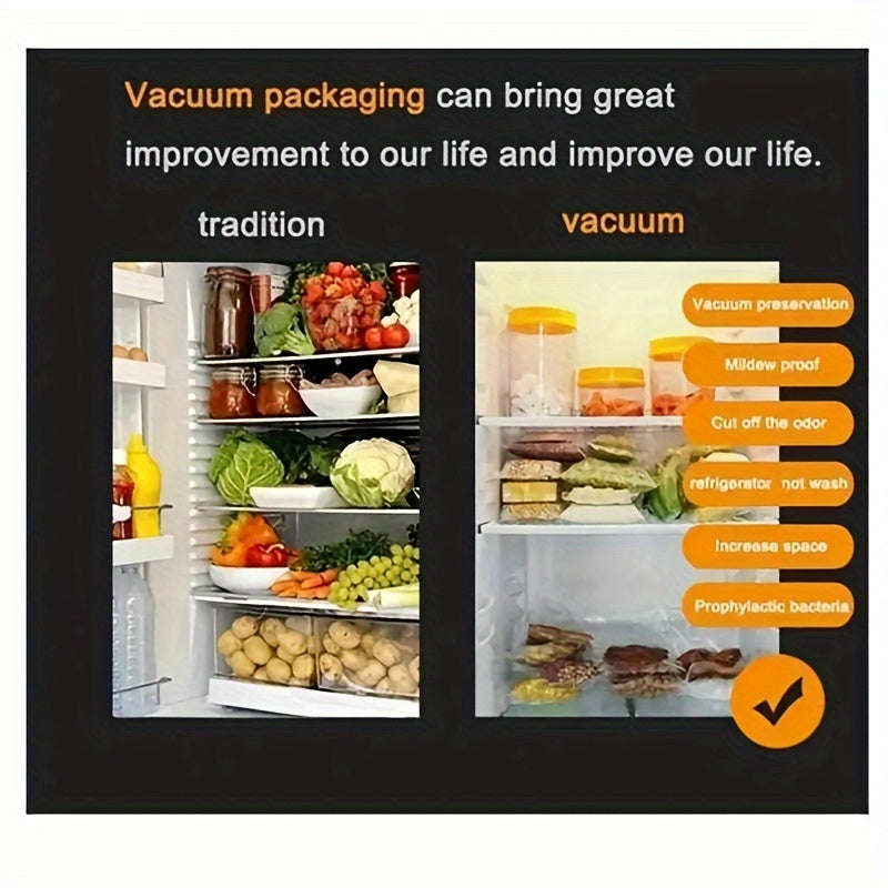 Одна рулон упаковки вакуумных пакетов PE для хранения продуктов, доступная в различных размерах (ширина 11,99-27,99 см) x длина 5,0 метра, для сохранения свежести.