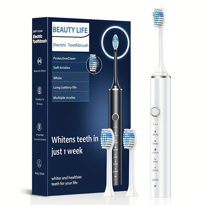 Electric Toothbrush for Adults with Soft Bristles USB Rechargeable 500mAh Lithium Battery