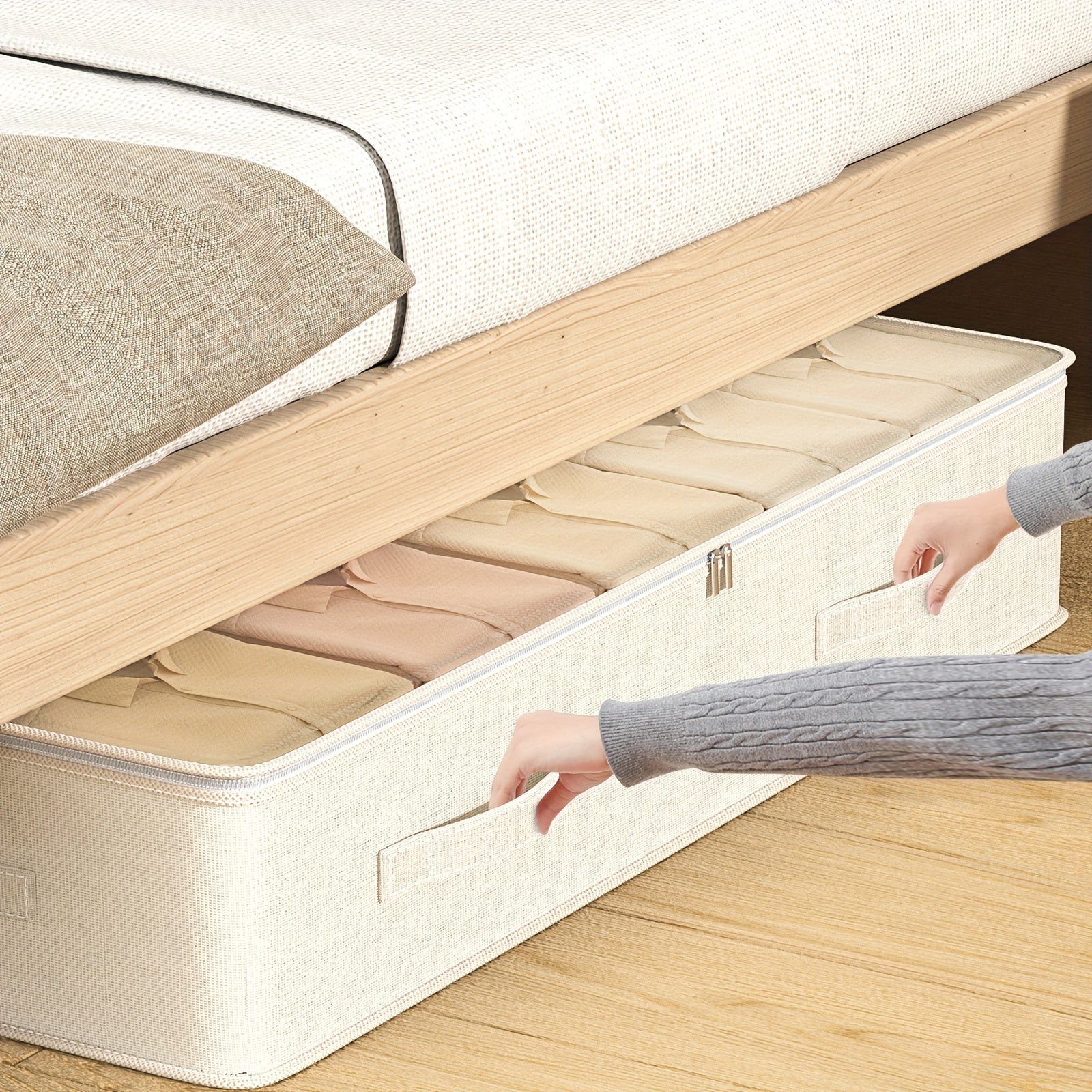 Большой вместительный органайзер для хранения под кроватью для одежды и одеял, складной, экономит место