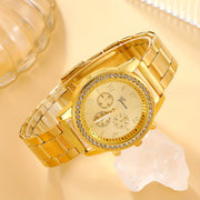 Women's Quartz Watch and Bracelet Set Stainless Steel Band Zinc Alloy Case Non-Rechargeable Battery