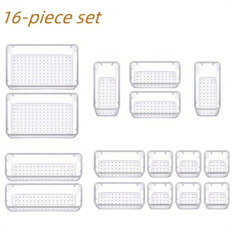 25pcs Multi-Functional Plastic Storage Box with Dividers for Organization