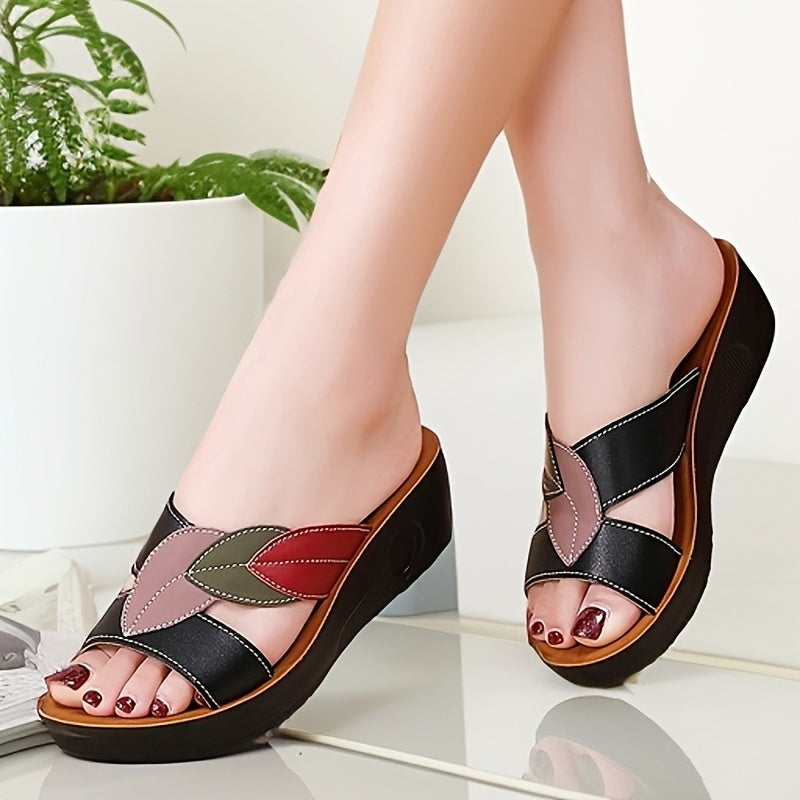 Women's Summer Casual Microfiber Mary-Jane Slide Sandals